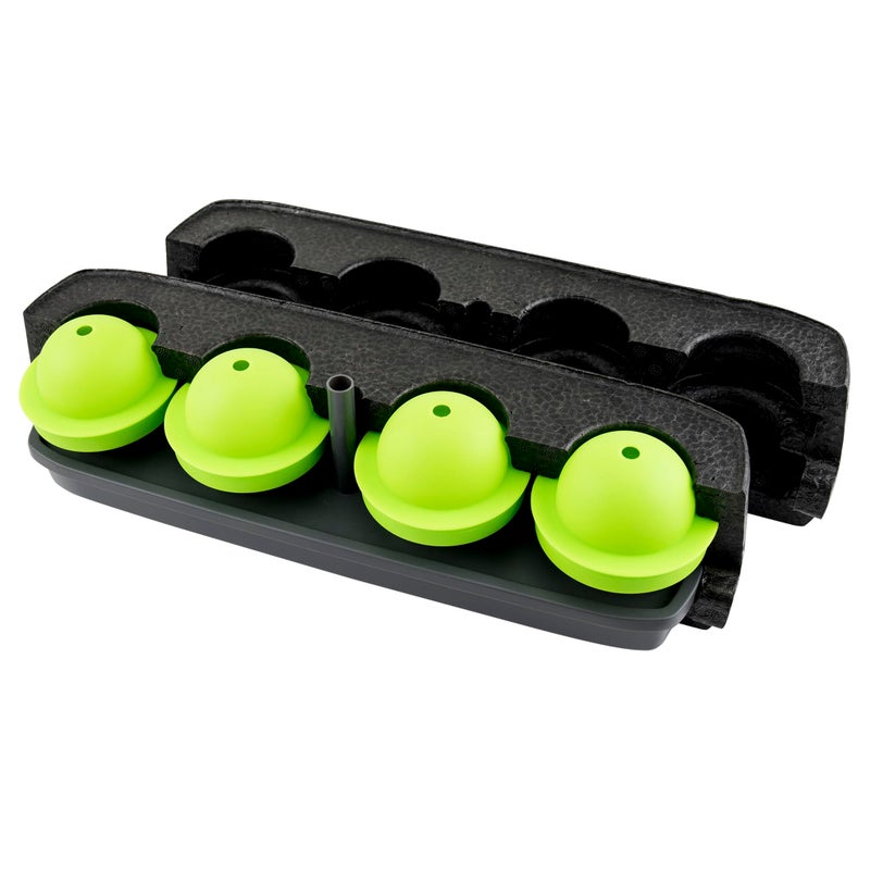 Tovolo Seamless Sphere Ice System, Compact, 2.5 Inch Crystal Clear Spheres - Set of 4 Molds,Black - Image 1